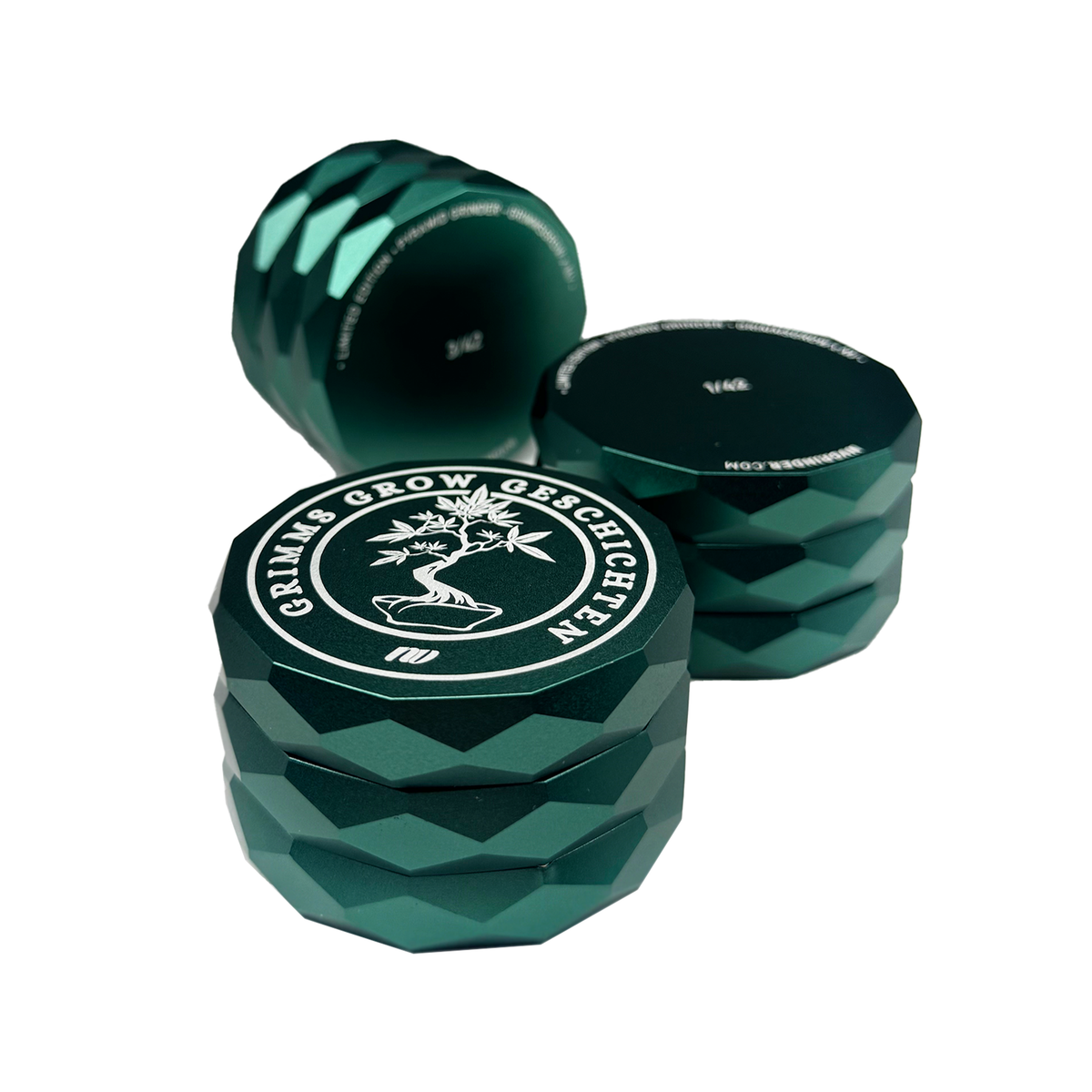 GrimmsGrow x NV | *Magnetisch* Pyramid Grinder - 4-teilig - Ø63mm