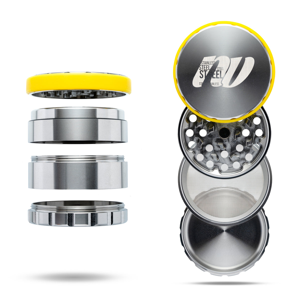 Edelstahl Grinder V.2 - 4-teilig - Ø63mm