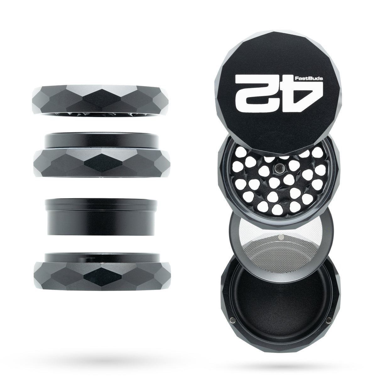 420FastBuds x NV | Magnetic Pyramid Grinder - 4-teilig - Ø63mm
