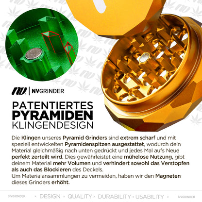 MojitoSB x NV | Pyramid Grinder - 4-teilig - Ø63mm
