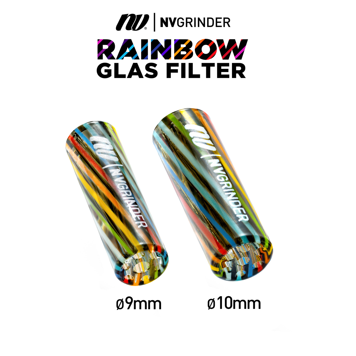 NV Glas Filter Tips - Rainbow | 9mm | 10mm