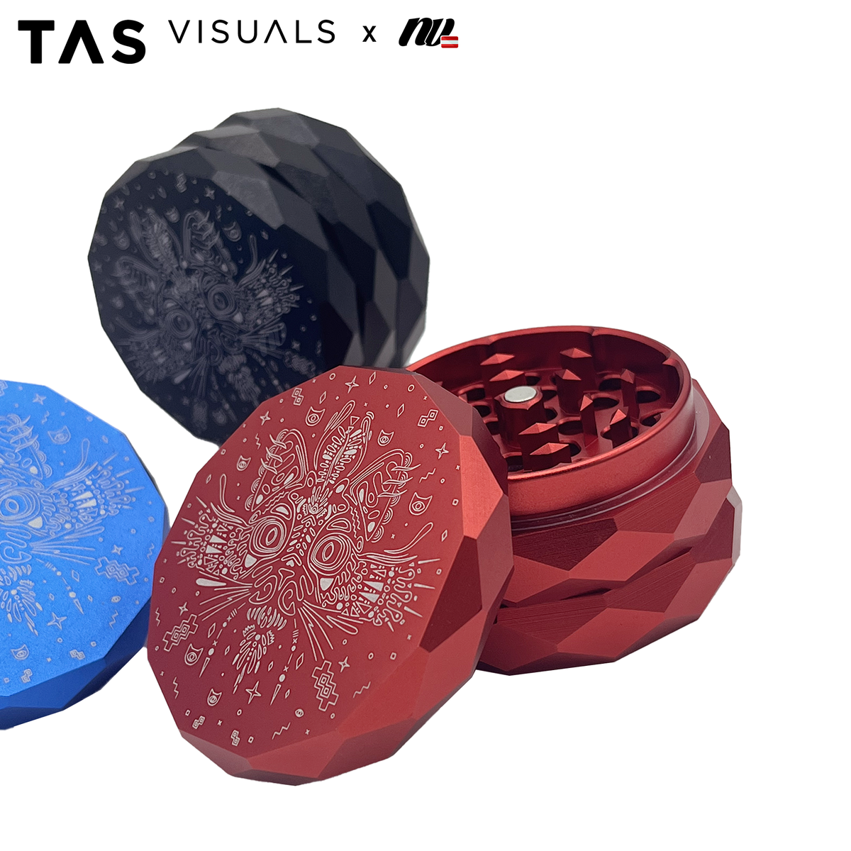 TAS Visuals x NV | Pyramid Grinder - 4-teilig- Ø63mm